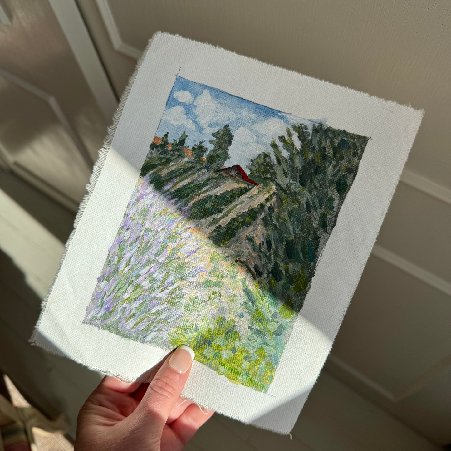 Original Tiny Landscape Painting "Palisade Lavender" - Acrylic on Canvas