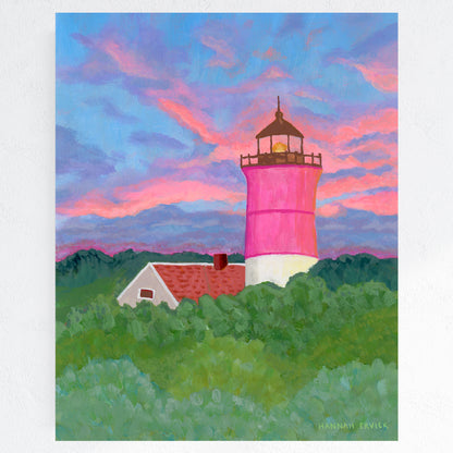 "Beacon Among the Trees" - Lighthouse Fine Art Print - Stories from the Shore Collection