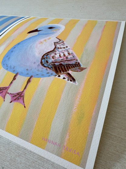 "Yellow Chonky Seagull" - Fine Art Print - Stories from the Shore Collection