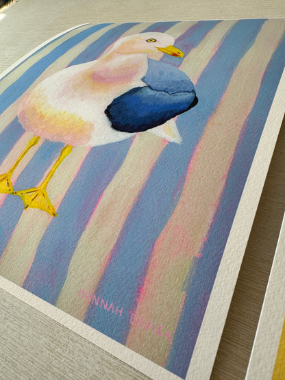 "Blue Chubby Seagull" - Fine Art Print - Stories from the Shore Collection