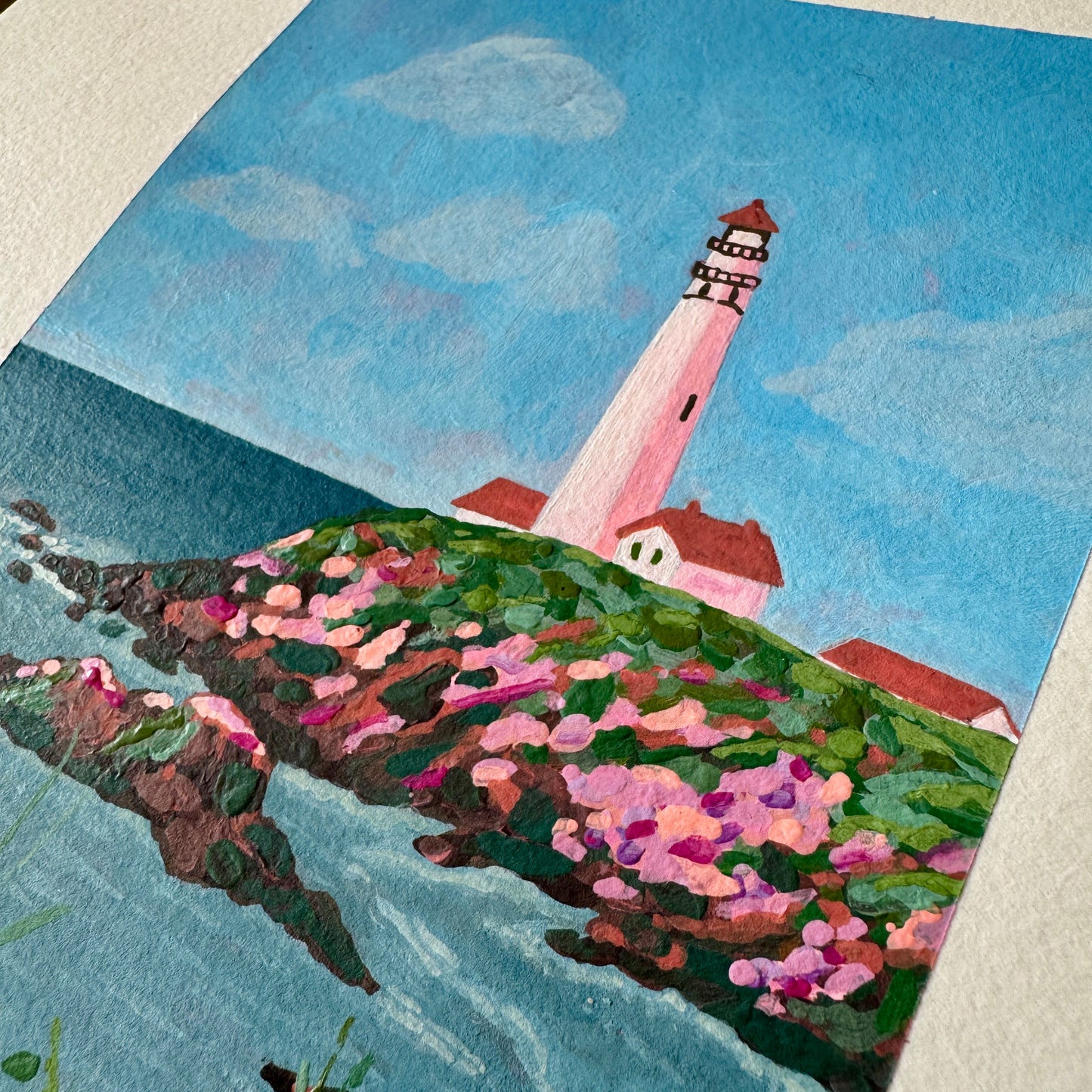 2 ORIGINAL PAINTINGS Set - Two Lighthouse Paintings - "Beacon Among the Trees" and "Still Waters Steady Light"