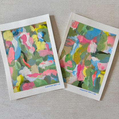 2 ORIGINAL PAINTINGS Set - Two Colorful Abstract Paintings - "Childlike Wonder" and "Finding Your Light."