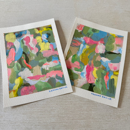 2 ORIGINAL PAINTINGS Set - Two Colorful Abstract Paintings - "Childlike Wonder" and "Finding Your Light."