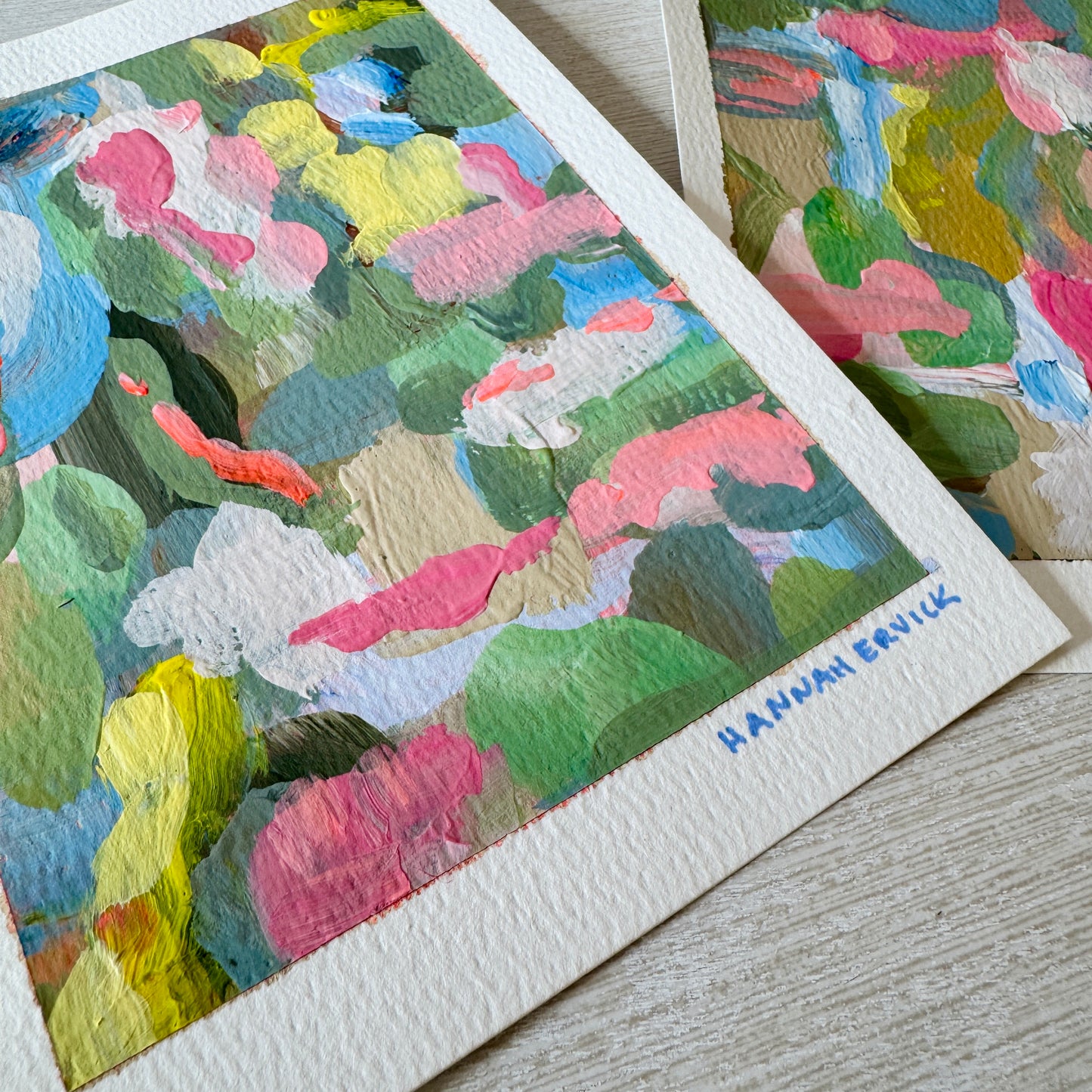 2 ORIGINAL PAINTINGS Set - Two Colorful Abstract Paintings - "Childlike Wonder" and "Finding Your Light."