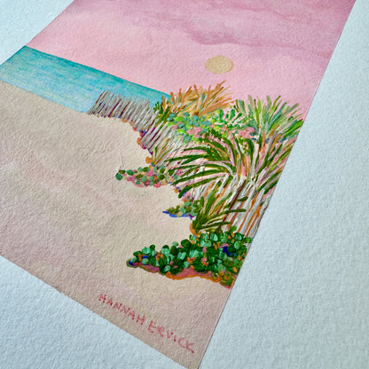 2 ORIGINAL PAINTINGS Set - Two Beach Paintings - "Calm Blue Dunes" and "Pink Glow Dunes"