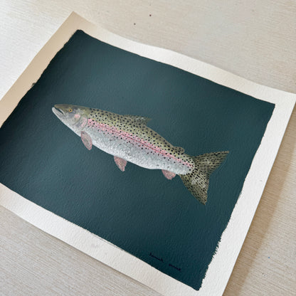 Original Painting - Steve the Steelhead Trout - Acrylic on Paper