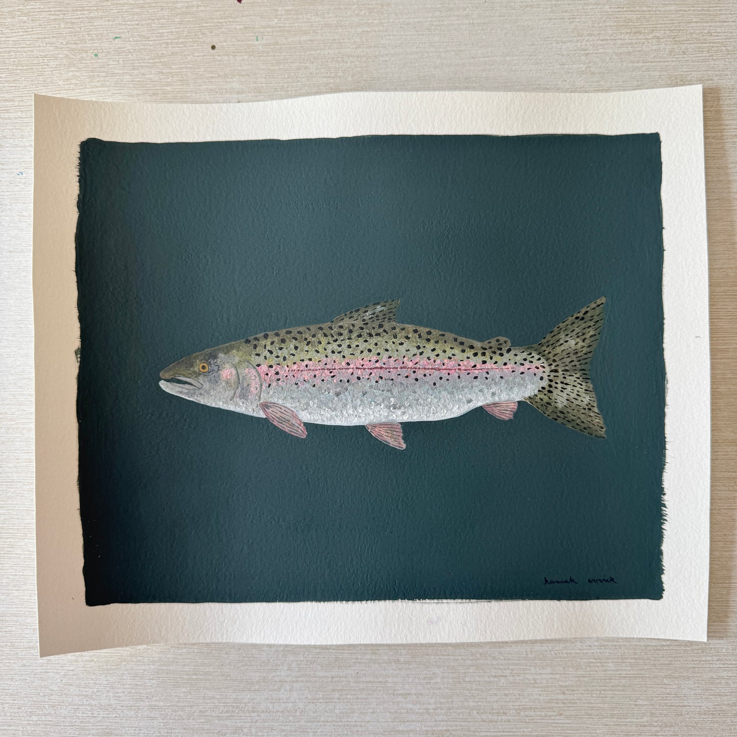 Original Painting - Steve the Steelhead Trout - Acrylic on Paper