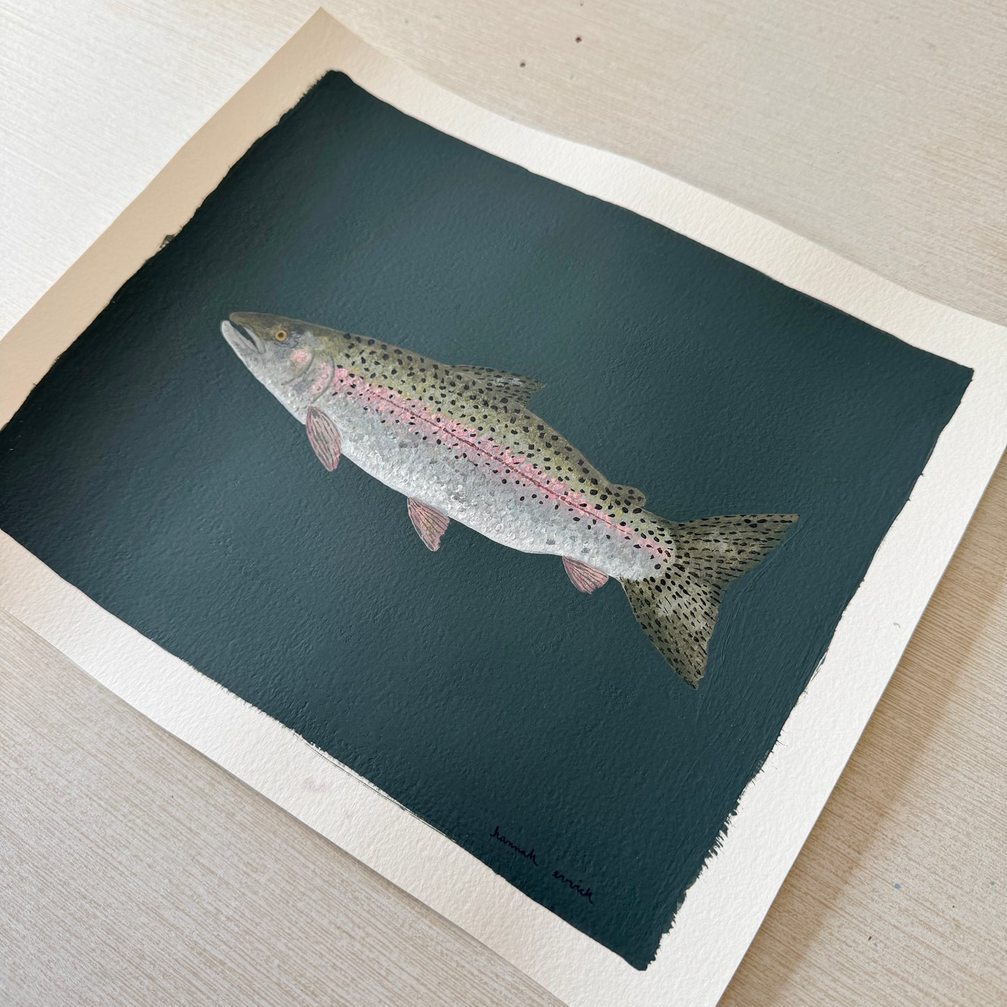 Original Painting - Steve the Steelhead Trout - Acrylic on Paper