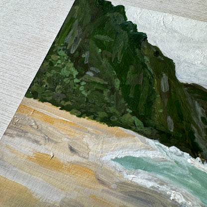 Original Tiny Landscape Painting "Kauai Cliffs" - Acrylic on Paper