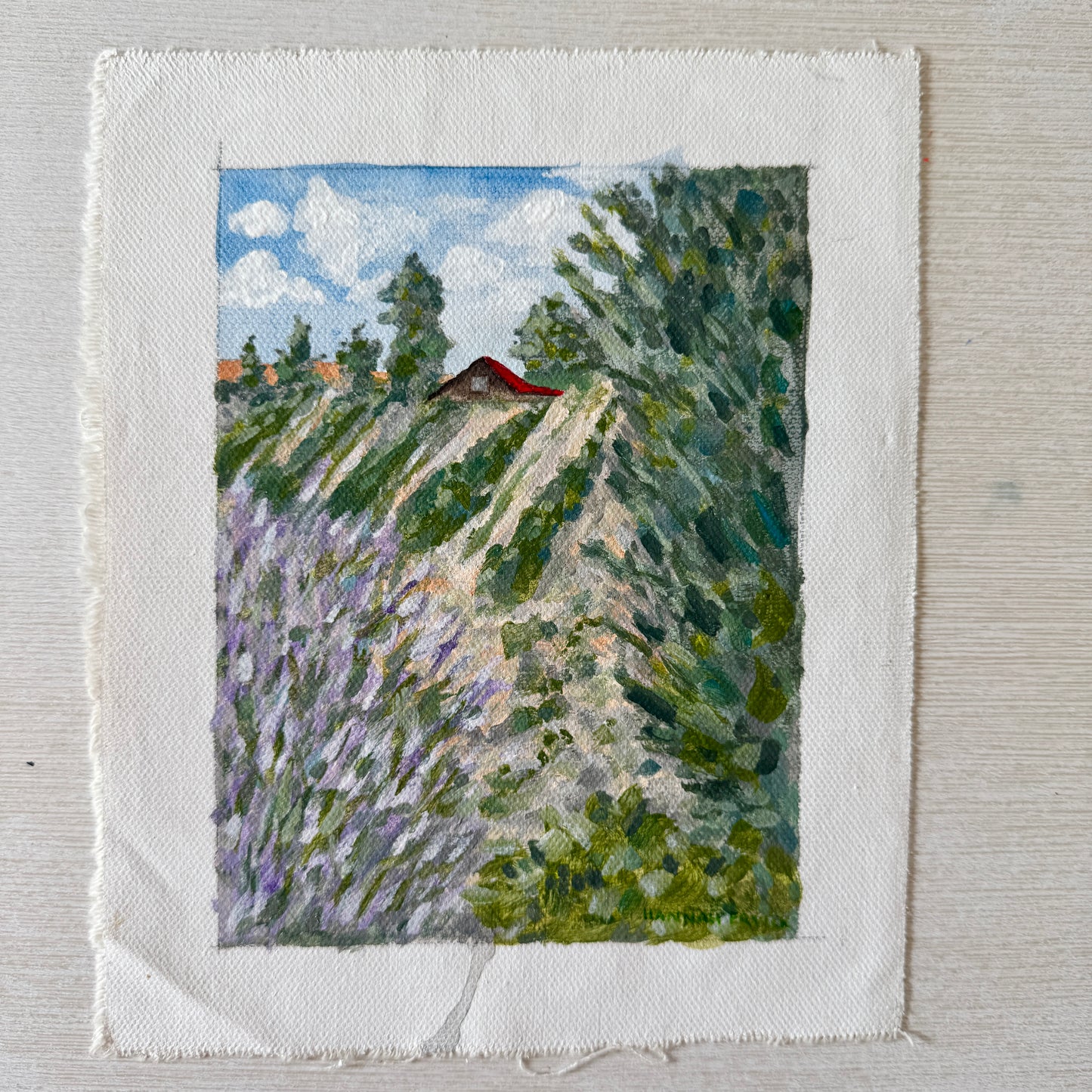 Original Tiny Landscape Painting "Palisade Lavender" - Acrylic on Canvas