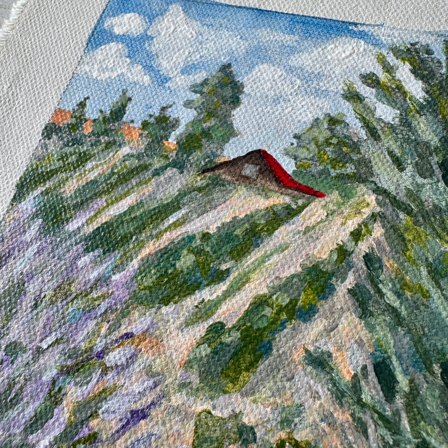 Original Tiny Landscape Painting "Palisade Lavender" - Acrylic on Canvas