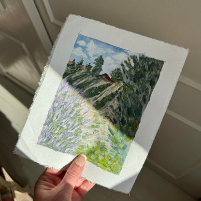 Original Tiny Landscape Painting "Palisade Lavender" - Acrylic on Canvas