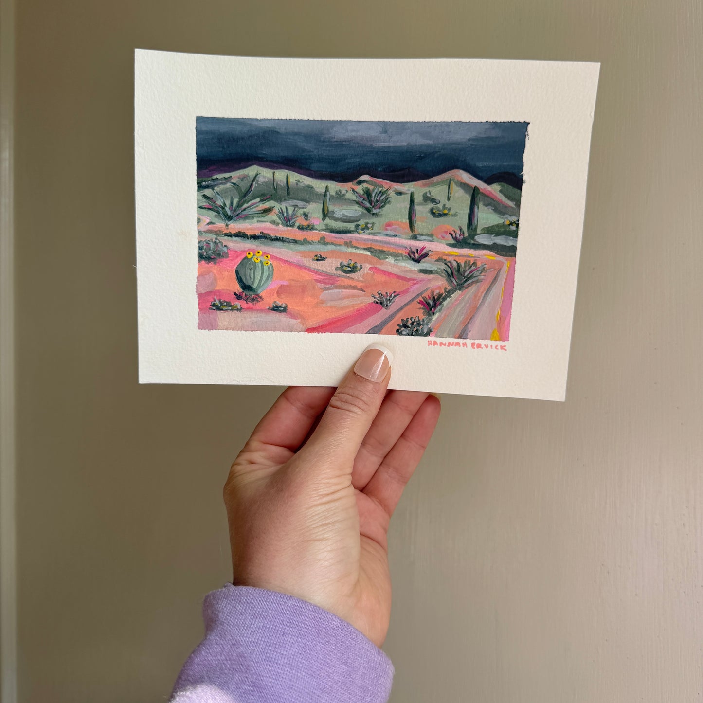 Original Tiny Landscape Painting - "Tohono Chul" - Acrylic on Paper