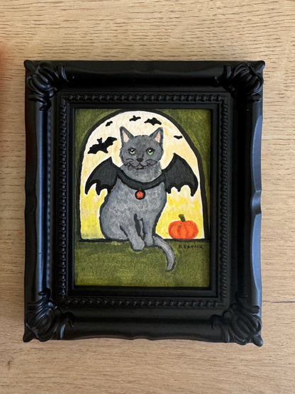 Day 6: Tiny Bat Kitty Original Spooky Cutie