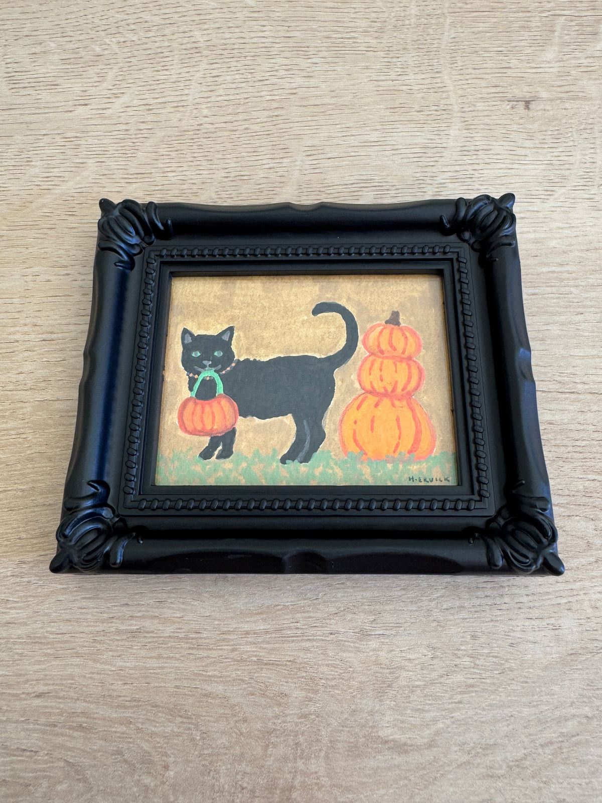 Day 4: Tiny Black Cat Original Spooky Cutie