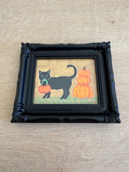 Day 4: Tiny Black Cat Original Spooky Cutie