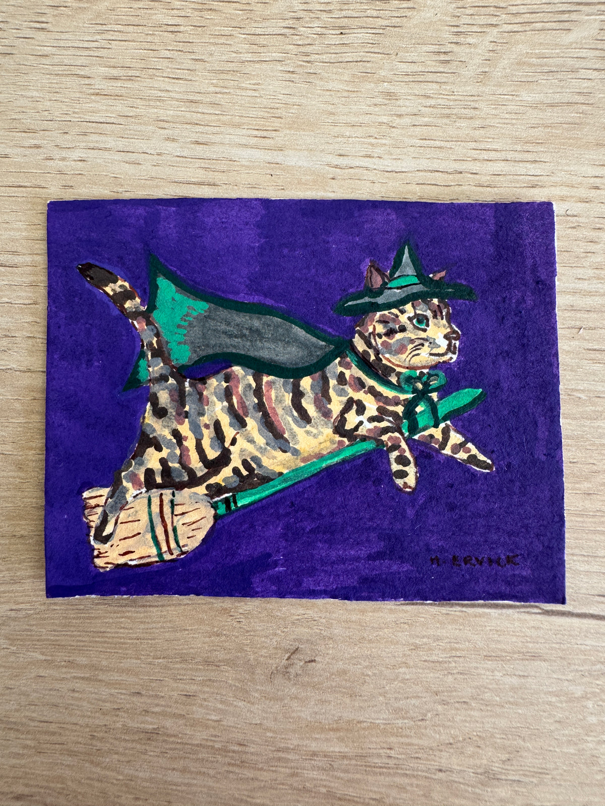 Day 2: Tiny Magical Tabby Witch Original Spooky Cutie
