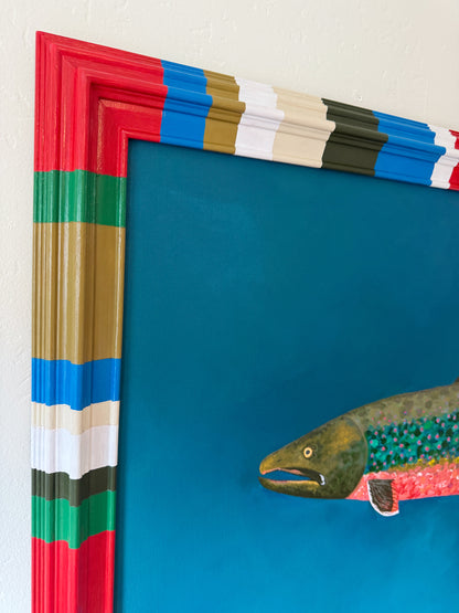 Original Painting - Dolly Varden Trout - An Ode to Alaska - Acrylic on Canvas in Hand-Painted Frame