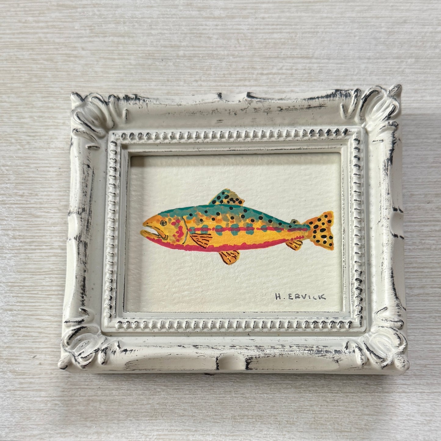 Tiny Original Painting "Golden Trout"