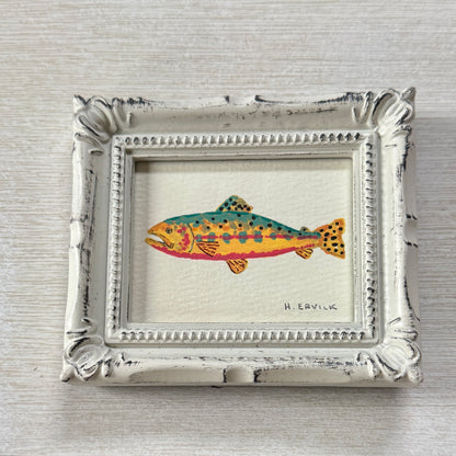 Tiny Original Painting "Golden Trout"