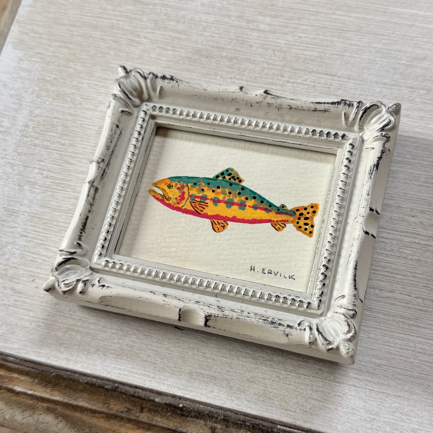 Tiny Original Painting "Golden Trout"