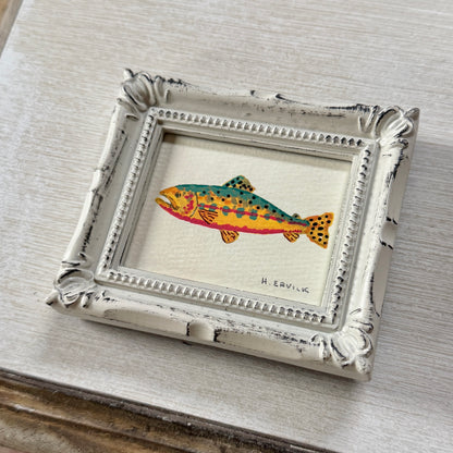 Tiny Original Painting "Golden Trout"