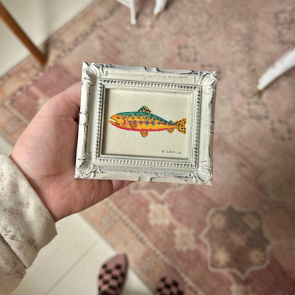 Tiny Original Painting "Golden Trout"