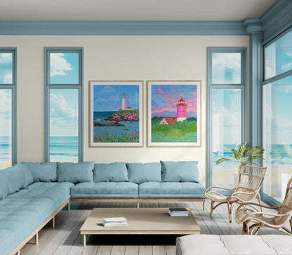 "Beacon Among the Trees" - Lighthouse Fine Art Print - Stories from the Shore Collection