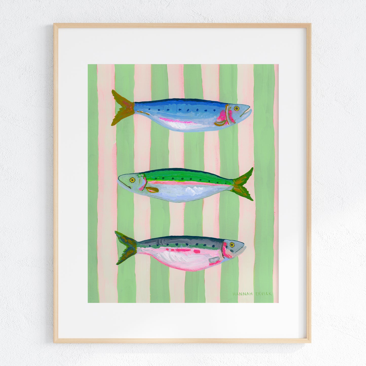 "Mint Striped Sardines"  - Fine Art Print - Stories from the Shore Collection