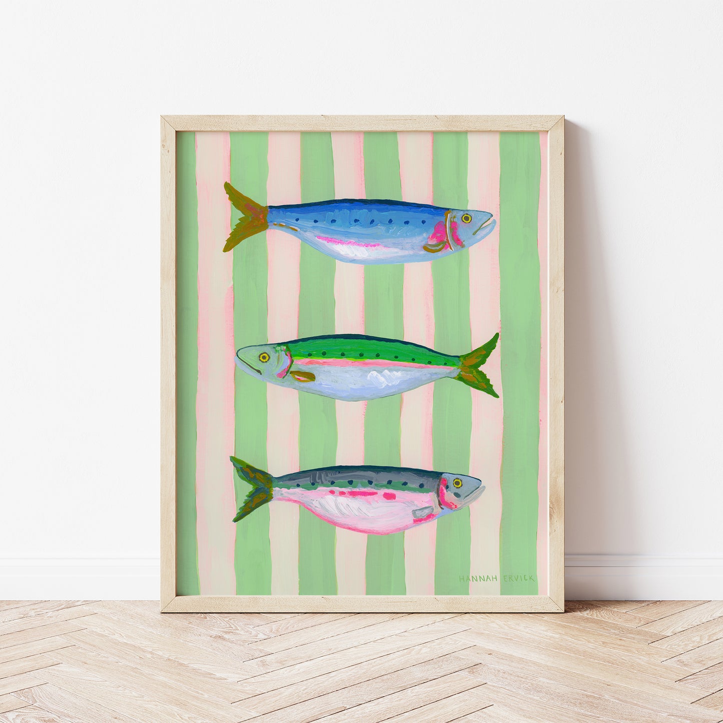 "Mint Striped Sardines"  - Fine Art Print - Stories from the Shore Collection