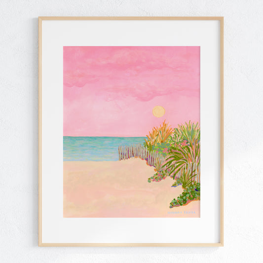 "Pink Glow Dunes" - Beach Fine Art Print - Stories from the Shore Collection