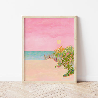 "Pink Glow Dunes" - Beach Fine Art Print - Stories from the Shore Collection
