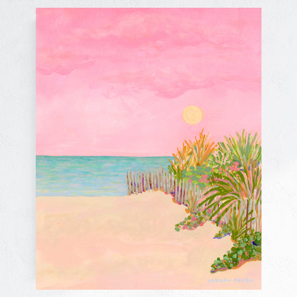 "Pink Glow Dunes" - Beach Fine Art Print - Stories from the Shore Collection