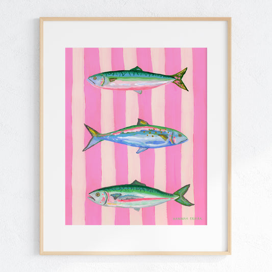 "Pink Striped Mackerels"  - Fine Art Print - Stories from the Shore Collection