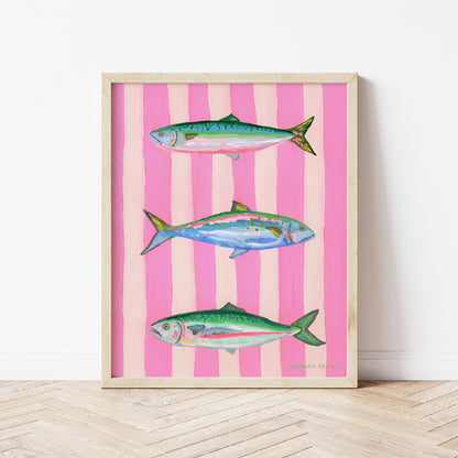 "Pink Striped Mackerels"  - Fine Art Print - Stories from the Shore Collection