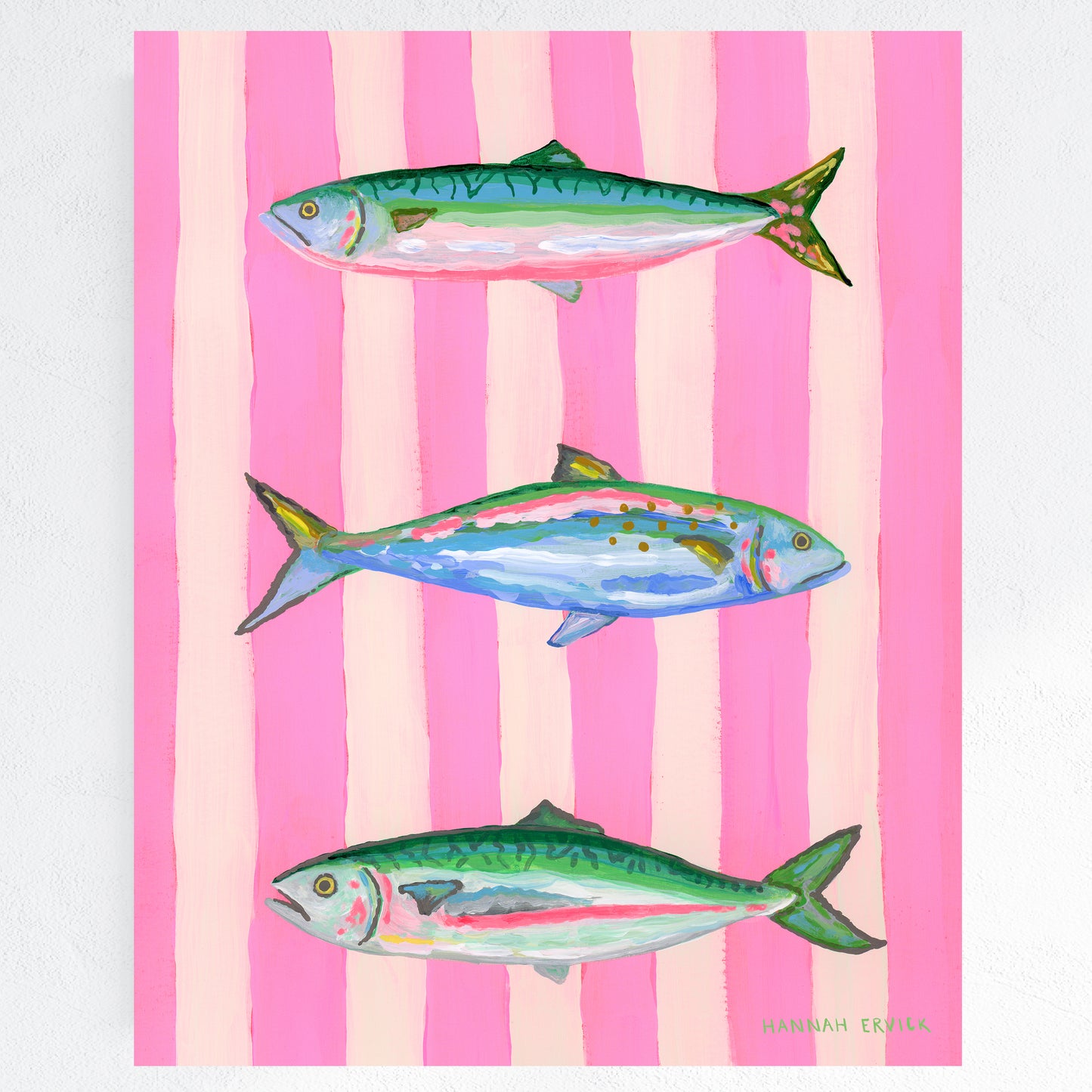 "Pink Striped Mackerels"  - Fine Art Print - Stories from the Shore Collection