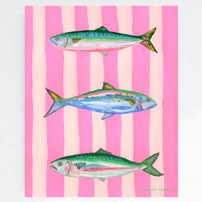 "Pink Striped Mackerels"  - Fine Art Print - Stories from the Shore Collection