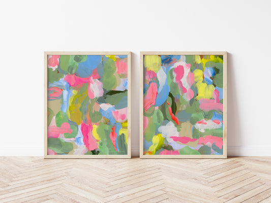 2 Print Set - Colorful Abstract Paintings - "Childlike Wonder" and "Finding Your Light"