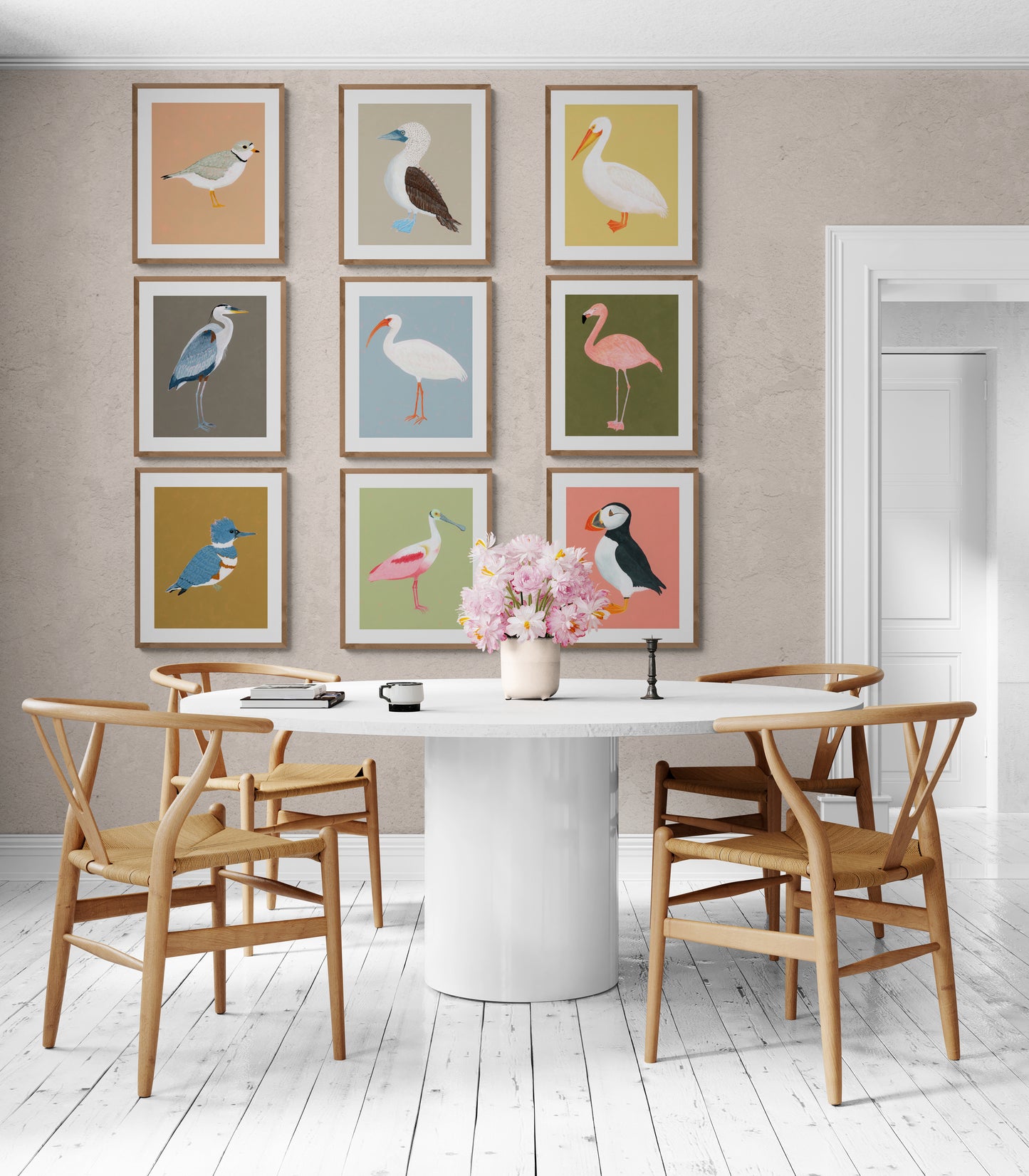 "Birds of a Feather, Flock Together" - 9 Bird Gallery Wall Set - Fine Art Print Collection