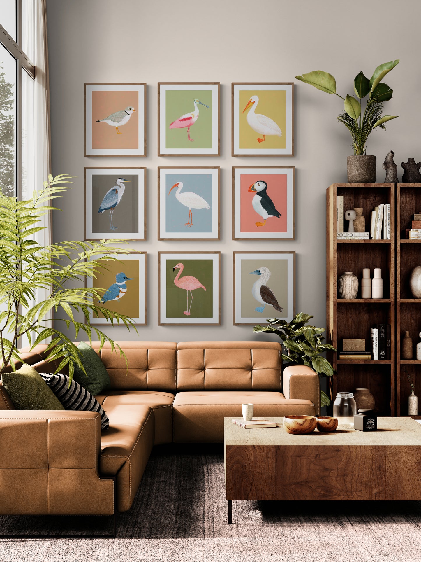 "Birds of a Feather, Flock Together" - 9 Bird Gallery Wall Set - Fine Art Print Collection