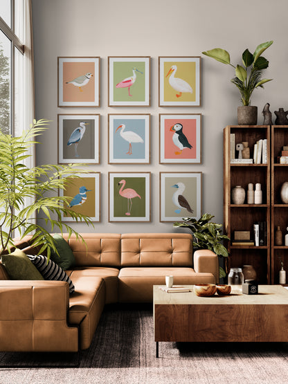 "Birds of a Feather, Flock Together" - 9 Bird Gallery Wall Set - Fine Art Print Collection