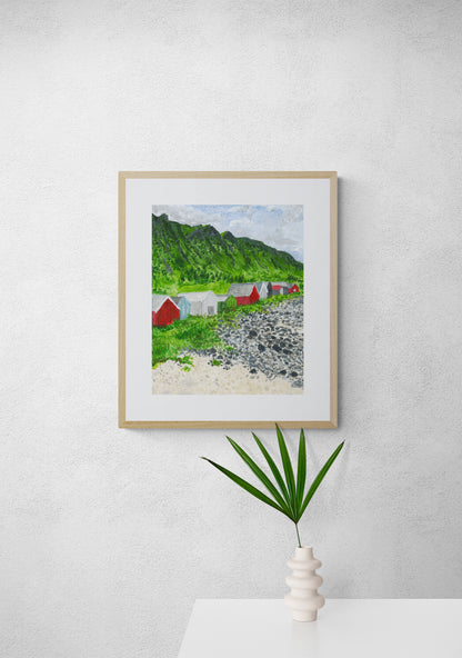 "Norway Beach Huts" Art Print