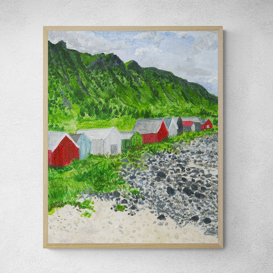 "Norway Beach Huts" Art Print